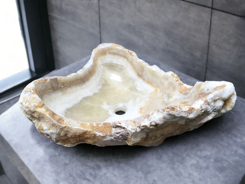 Aufsatzwaschbecken - DIOSSO - ARRELART - Naturstein / Onyx / individuell gestaltbar
