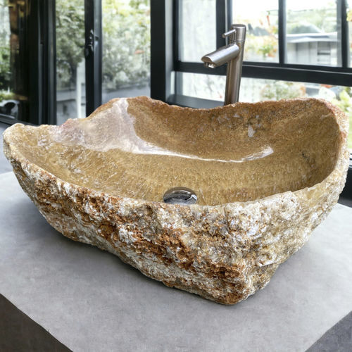 Aufsatzwaschbecken - HERMES - ARRELART - Onyx / handgefertigt / organisch