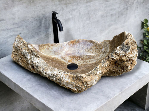 Aufsatzwaschbecken - GUNN - ARRELART - Onyx / individuell gestaltbar / handgefertigt