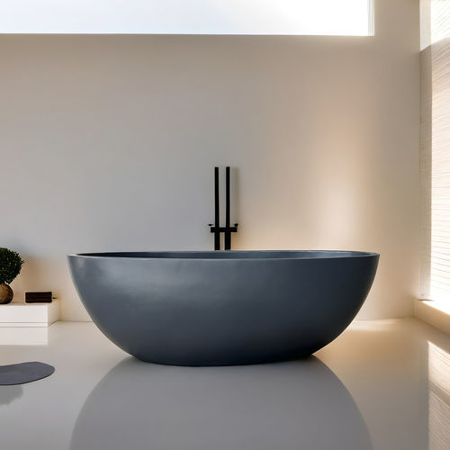 Ovale Badewanne - ROCHELLE - ARRELART - freistehend / für Wohnungen / Terrazzo