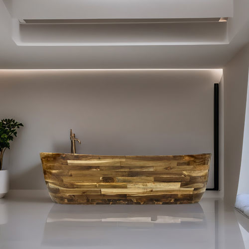 Ovale Badewanne - JEWEL - ARRELART - freistehend / für Wohnungen / Massivholz