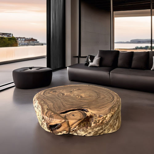 Moderner Couchtisch - GANDA - ARRELART - Massivholz / Aus Tropenholz / lackiertes seidenmattes Holz