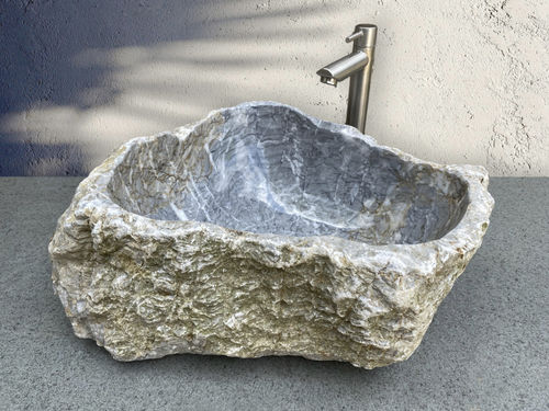 Aufsatzwaschbecken - CUORE - ARRELART - Marmor / handgefertigt / organisch