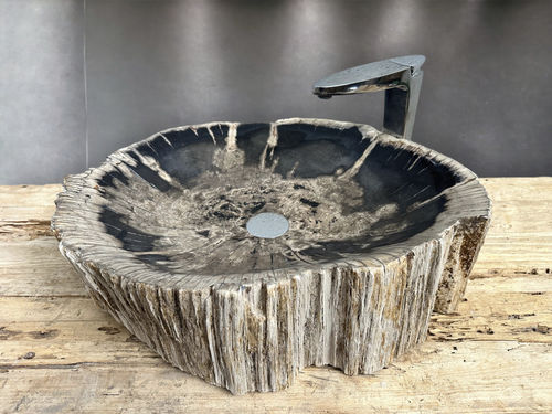 Aufsatzwaschbecken - AMANZI - ARRELART - versteinertes Holz / nach Maß / individuell gestaltbar