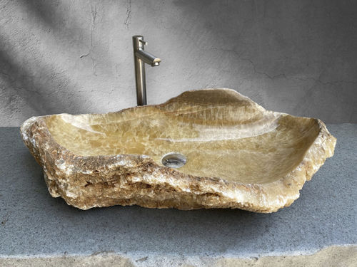 Aufsatzwaschbecken - BOLONIA - ARRELART - Onyx / handgefertigt / organisch