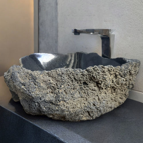 Aufsatzwaschbecken - DIAMOMD - ARRELART - Naturstein / Lavastein / handgefertigt