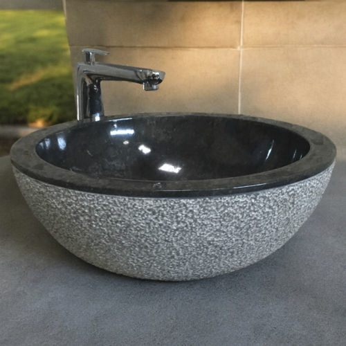 Aufsatzwaschbecken - LAVPED116 - ARRELART - Marmor / handgefertigt / rund