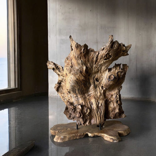 Teakholz-Skulptur - SAONA - ARRELART - Metall / handgefertigt / bodenstehend
