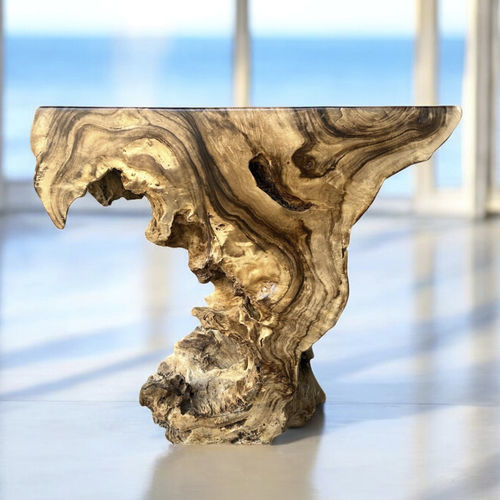 Konsolentisch / organisches Design - ANTIBES - ARRELART - Massivholz / Aus Tropenholz / lackiertes seidenmattes Holz