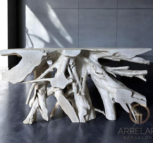 Konsolentisch / organisches Design - ASPEN - ARRELART - Teakholz / Gestell aus Teakholz / für Privatgebrauch