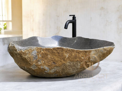 Aufsatzwaschbecken - CLOUET - ARRELART - Riverstone® / handgefertigt / organisch