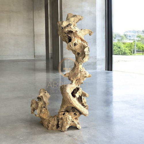 Teakholz-Skulptur - JUDY - ARRELART - für Außenbereich / handgefertigt / bodenstehend