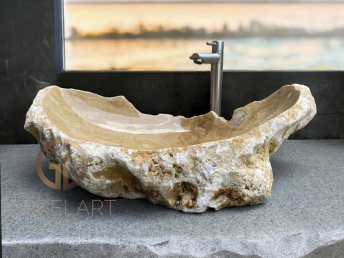 Aufsatzwaschbecken - JEWEL - ARRELART - Onyx / handgefertigt / organisch