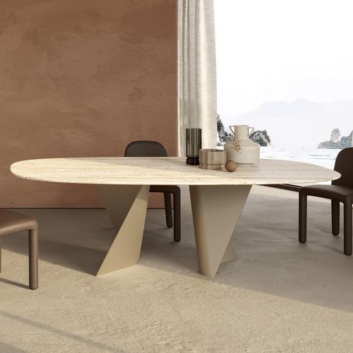 Moderner Tisch - Blow - Nature Design - Eiche / Nussbaum / Keramik