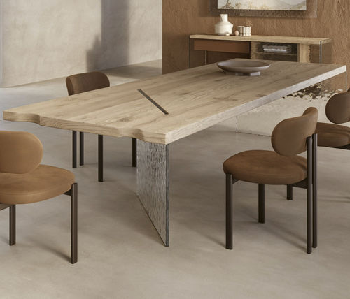 Moderner Tisch - ILL Murano - Nature Design - Eiche / Gestell aus Glas / rechteckig