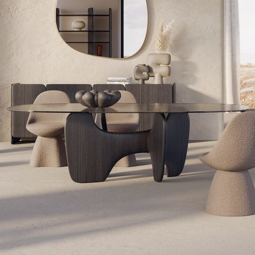 Moderner Tisch - Tribe - Nature Design - Eiche / Glas / Keramik