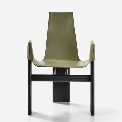 Moderner Sessel - Manta - Nature Design - Leder / Eiche / braun