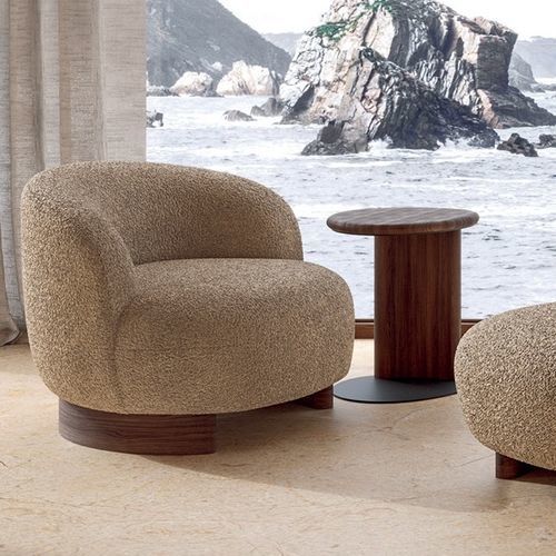 Moderner Sessel - Pebble - Nature Design - Stoff / Eiche / Gestell aus Eiche