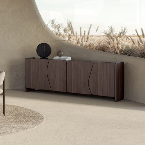 Modernes Sideboard - Dolmen - Nature Design - Massivholz / amerikanischer Nussbaum / Natureiche