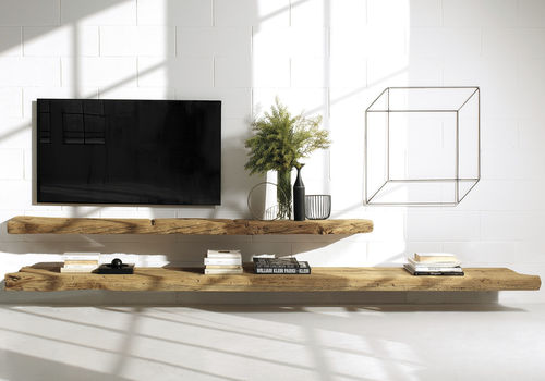 Moderne Wohnwand - Line  - Nature Design - Holz / schwarz
