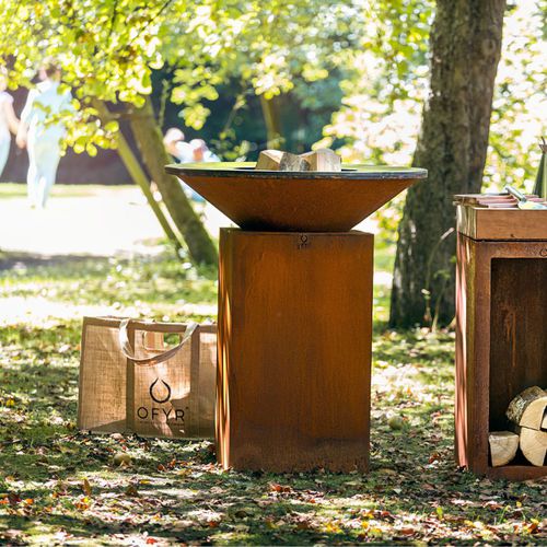 Garten-Feuerstelle / Holz - OC - OFYR France - Cortenstahl / rund / Rostoptik