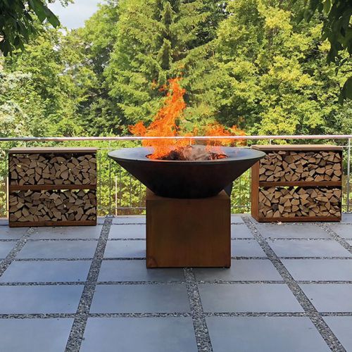Holz-Gartengrill - O-XL - OFYR France - für professionellen Einsatz / freistehend / Cortenstahl