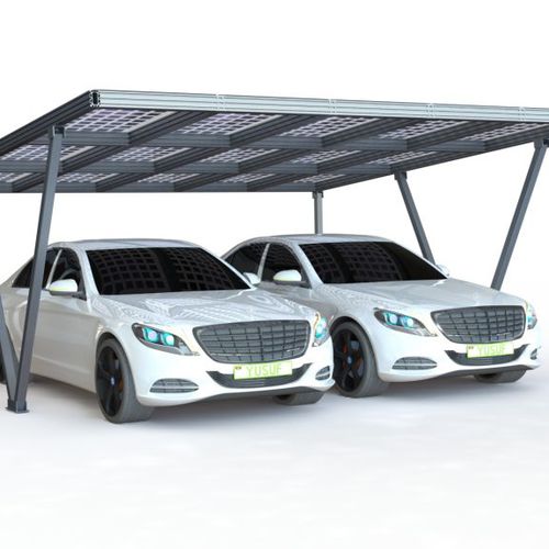 Carport für Gewerbegebrauch - EPORT A SERIES - sunfixings - mit Solarpaneel / Metall