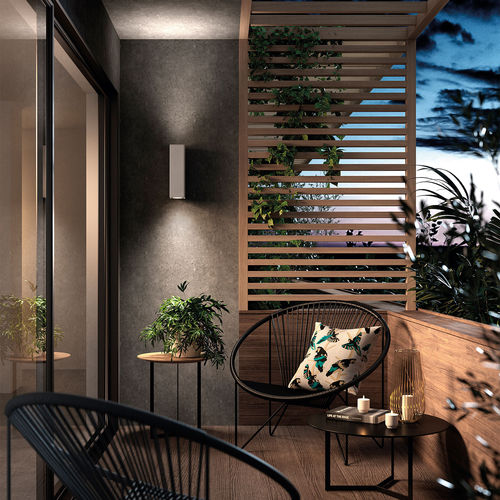 Moderne Wandleuchte - 965A-G21X1A-NB - Novolux Lighting - für Außenbereich / Beton / rechteckig