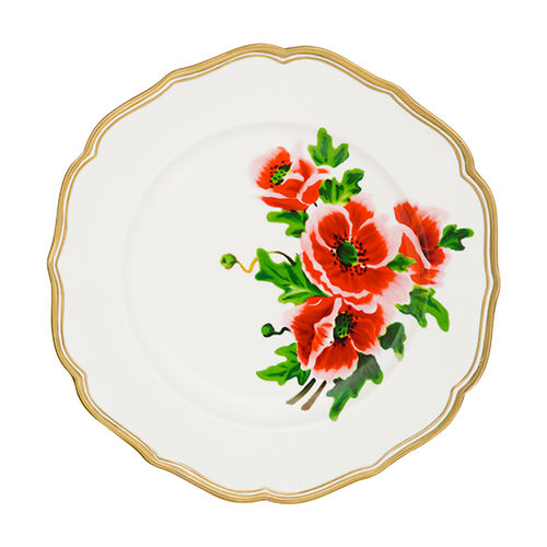 Runder Teller - FIORE FRANCESE - BITOSSI HOME - Keramik / für Gewerbegebrauch / Blumenmotiv