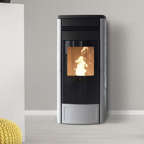 Wasserführender Kaminofen / Pellet - STYLE 120 PLUS - Klover - 10 kW...20 kW / freistehend / modern