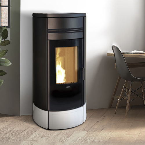Wasserführender Kaminofen / Pellet - STYLE 140 DUO  - Klover - 10 kW...20 kW / freistehend / modern