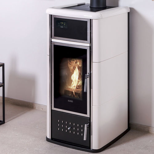 Wasserführender Kaminofen / Holz - BELVEDERE 20 - Klover - 20 kW...50 kW / freistehend / modern