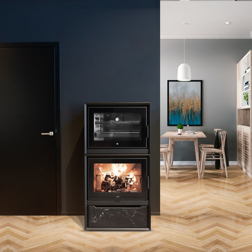 Holz-Kaminofen - KUOKI - Klover - 10 kW...20 kW / freistehend / modern
