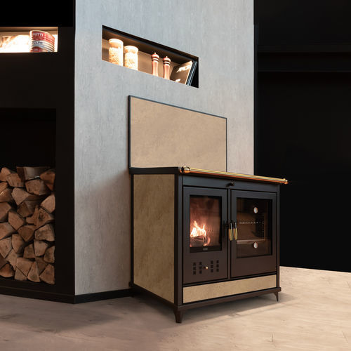 Herd für Heizkessel - STAR 90 COUNTRY - Klover - Holz / mit 1 Kochfeld / mit 1 Ofen