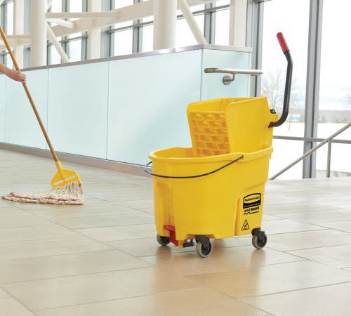 Reinigungswagen - WAVEBRAKE® : SIDE-PRESS BUCKETS AND WRINGERS, DRAIN - Rubbermaid Commercial Products - für Gewerbegebrauch / Kunststoff
