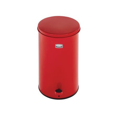Park-Abfallbehälter - DEFENDERS® : ROUND STEP - Rubbermaid Commercial Products - Metall / mit Pedal / modern