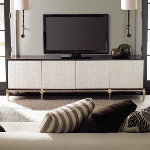Klassisches Fernsehmöbel - FOR YOUR VIEWING PLEASURE - CARACOLE - mit Schubladen / mit integriertem Stauraum / Laubholz