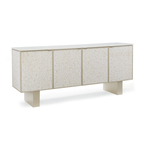 Modernes Sideboard - BOMB-SHELL - CARACOLE - Stein / mit Regal / mit Schubladen