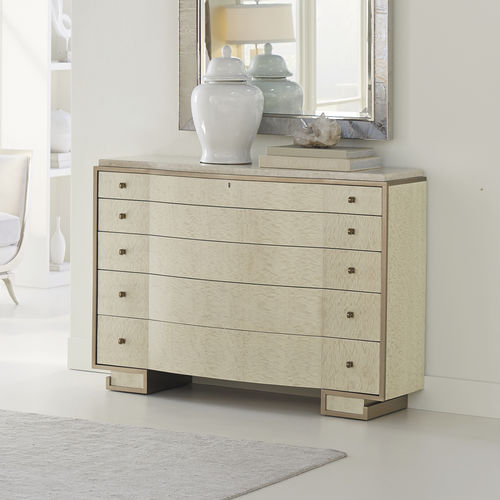 Moderne Kommode - BIG DIPPER - CARACOLE - Holzfurnier / Marmor / mit Schublade
