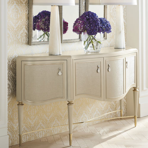 Sideboard mit hohen Beinen - JUST MY TASTE - CARACOLE - klassisch / lackiertes Metall / mit Regal
