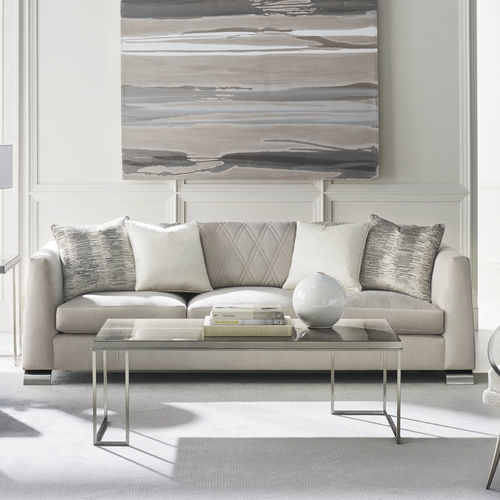 Modernes Sofa - BEST FOOT FORWARD - CARACOLE - Stoff / mit Armlehnen / mit Kissen