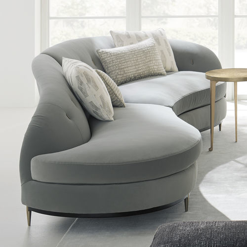 Modulsofa - THREES COMPANY - CARACOLE - halbrund / klassisch / Samt