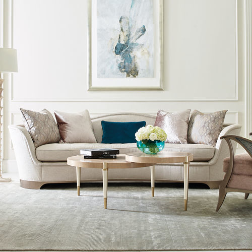 Halbrundes Sofa - A FLAIR TO REMEMBER - CARACOLE - Art Deco / Stoff / mit Kissen