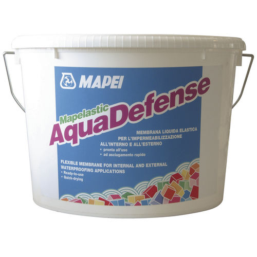Flüssigabdichtungssystem für Balkon - MAPELASTIC AQUADEFENSE - MAPEI GB - für Duschen / Synthetik / flexibel