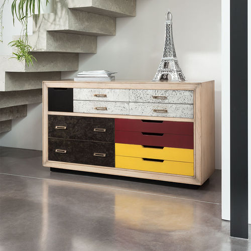 Moderne Kommode - IMPRIMERIE - Michel Ferrand - Holz / mit Schublade / 7 Schubladen