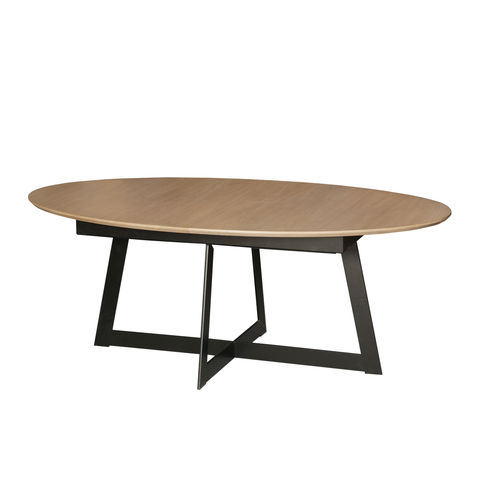 Moderner Tisch - QUARTZ - Michel Ferrand - Holz / Gestell aus Metall / oval