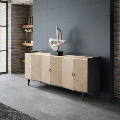 Modernes Sideboard - Vertigo  - Michel Ferrand - Holz / mit Schwingtür / mit 6 Beinen