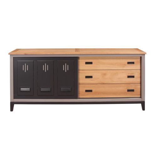 Klassisches Sideboard - EDISON - Michel Ferrand - Holz / mit Schubladen / mit Schiebetür