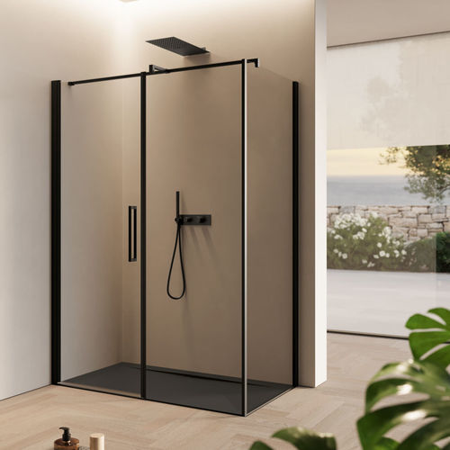 Glas-Duschkabine - OMEGA - Disenia - Aluminium / mit Flügeltür / für Eckeinbau
