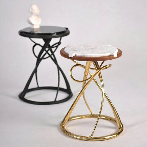 Beistelltisch / originelles Design - HOURGLASS - MASAYA - Messing / rund / für Privatgebrauch